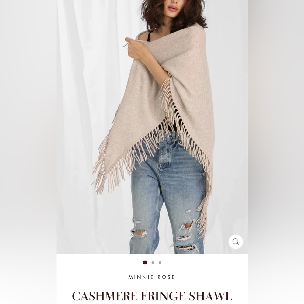 Minnie rose cashmere fringe shawl